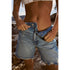 Zara Loose Fit Denim TRF Bermuda Shorts, Blue