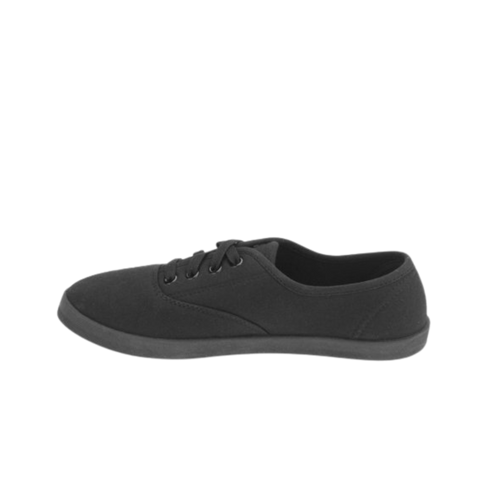 George Womens Casual Black Canvas Lace Up Shoes - MGworld