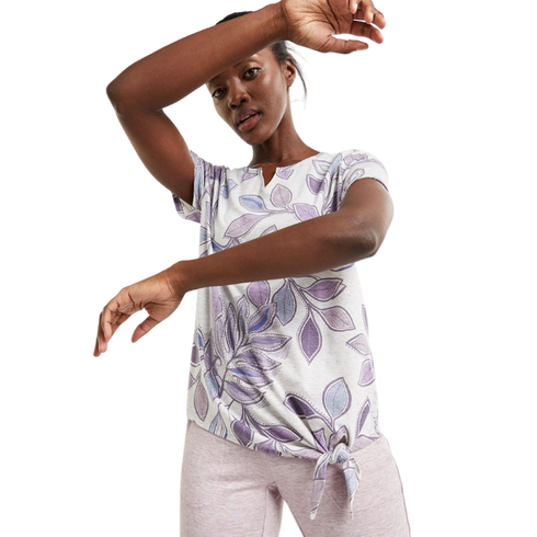 Reitmans Short Sleeve Printed Tee with Front Knot Hyba, XXL - MGworld