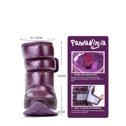 Vecjunia Boys Girls Kids Winter Snow Boots Anti-Slip Faux Fur Lined Shoes 12.5 US | 30EU | 11.5 UK - MGworld