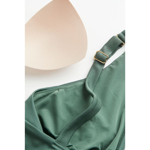 H&M MAMA V-neck swimsuit, Army Green