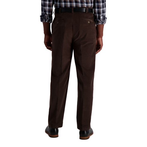 Haggar Pantalon en velours côtelé stretch pour homme Coupe classique