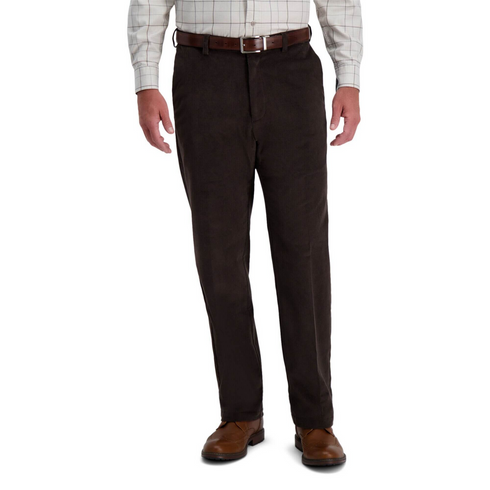 Haggar Pantalon en velours côtelé stretch pour homme Coupe classique