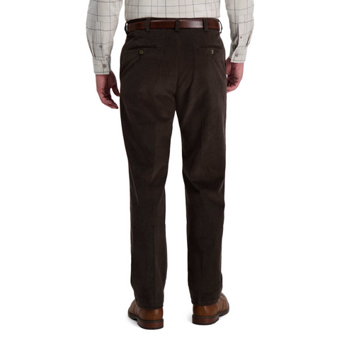 Haggar Pantalon en velours côtelé stretch pour homme Coupe classique