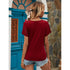 SHEIN T-shirt en velours côtelé rose uni | M