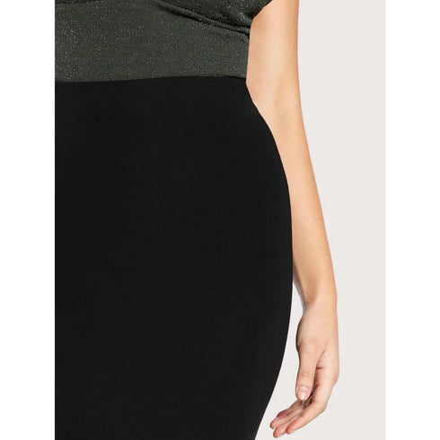 SHEIN Solid Black Pencil Skirt