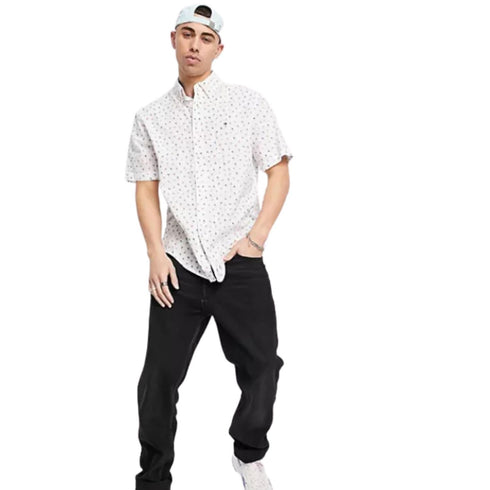 Tommy Hilfiger Men's Tiny Palm Tree Short Sleeve Shirt