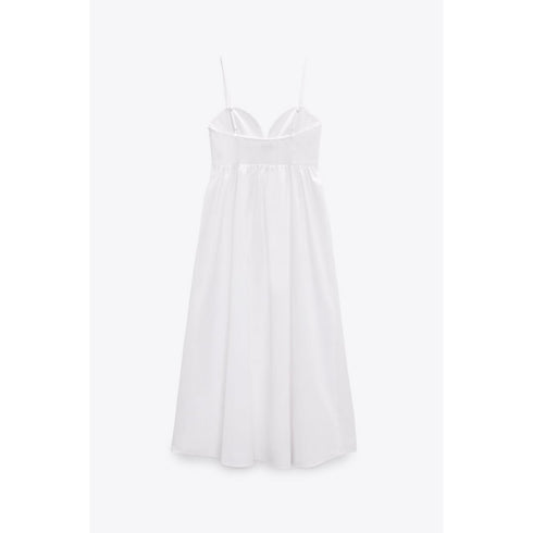 Zara Voluminous Midi Dress, White