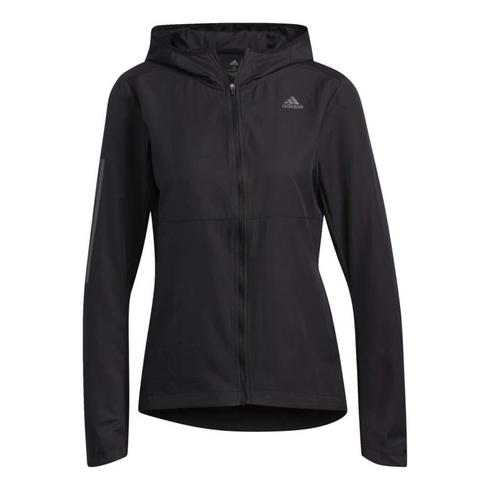 Adidas Womens Own the Run Hooded Jacket, Black | M