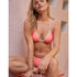 American Eagle Aerie Wide Rib String Triangle Bikini Top, Coral Crush