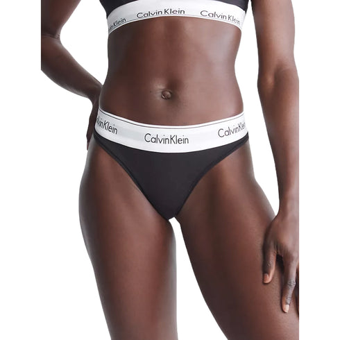 Calvin Klein Modern Cotton Thong in Black and White