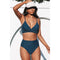 Cupshe Nail Blue Twist High Waisted Bikini