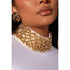 Fashion Nova Gabriella Bandage Mini Dress - White/Gold