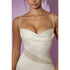 Oh Polly Onyx Cowl Neck Asymmetric Hem Mini Dress in White