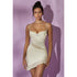 Oh Polly Onyx Cowl Neck Asymmetric Hem Mini Dress in White