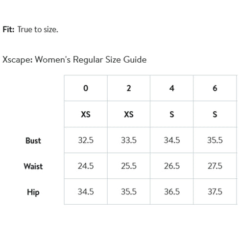 Xscape Dresses Size Chart