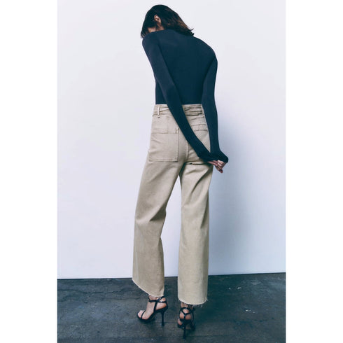 Zara High-Waisted ZW Marine Straight Jeans