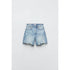 Zara Loose Fit Denim TRF Bermuda Shorts, Blue