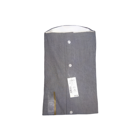 Men's Croft & Barrow® Classic Fit Striped Black Wrinkle-Resistant Point Collar Dress Shirt, Medium - MGworld