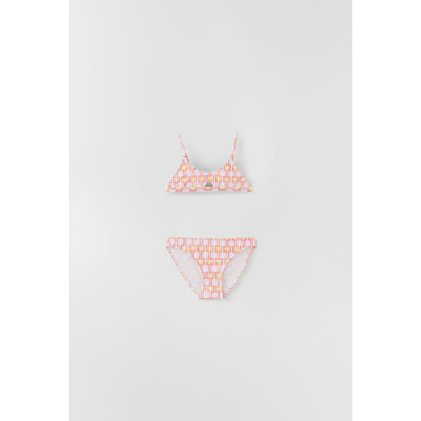 Zara Kids/ Geometrical Palm Tree Bikini - Pink