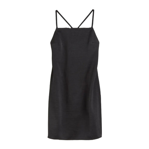 H&M Black Satin Slip Dress