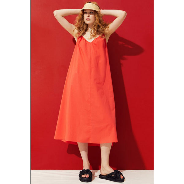 H&M Red Cotton Voile A-line Dress