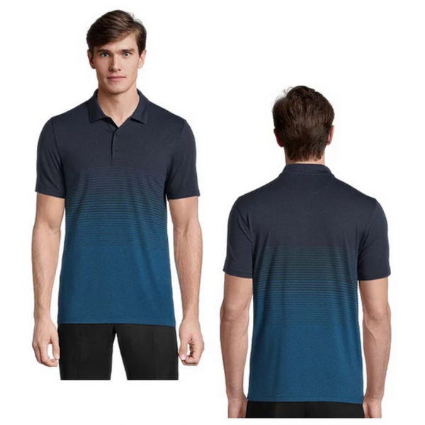 Matrix Men's driWear Blue Space Dye Ombre Stripe Polo | 2XL