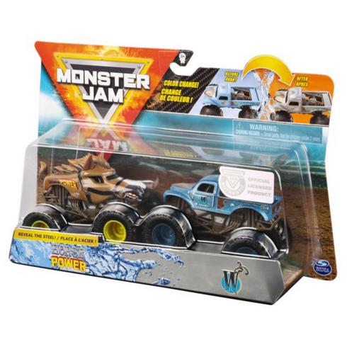 Monster Jam, Official Horse Power vs. Whiplash Colour-Changing Die-Cast Monster Trucks, 1:64 Scale