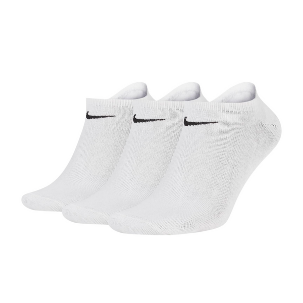 Nike Everyday Plus Cushioned Low White Socks (3-Pack) | L