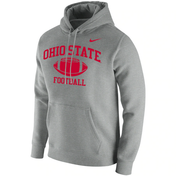 Nike Men's Heathered Gray Ohio State Buckeyes Football Club Retro Pullover Hoodie