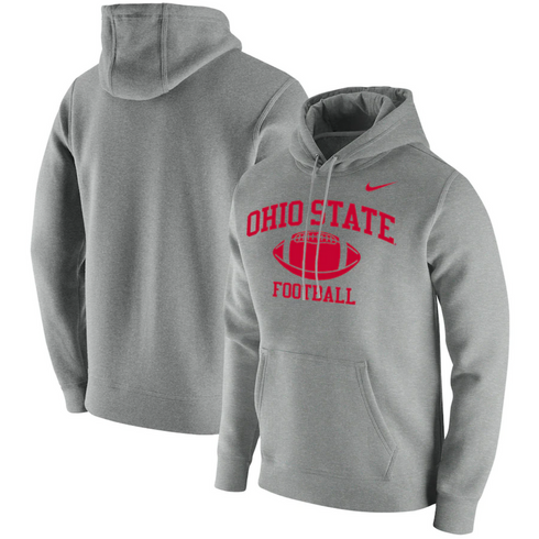 Nike Men's Heathered Gray Ohio State Buckeyes Football Club Retro Pullover Hoodie