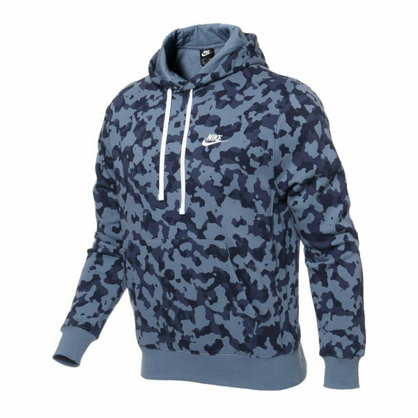 Nike Sportswear Club Fleece Pullover Hoodie Blue Camo