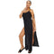 PrettyLittleThing Black Cotton High Leg Split Maxi Beach Dress