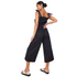 PrettyLittleThing Black Tie Strap Pocket Detail Culotte Jumpsuit | 8 US