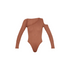 PrettyLittleThing Brown Rib Cut Out Longsleeve Bodysuit | 8 US
