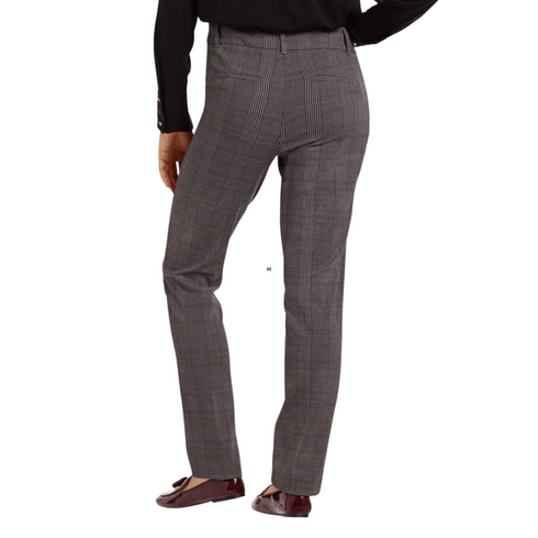 Reitmans Mid Rise Straight Leg Grey Plaid Pant The Iconic - Tall
