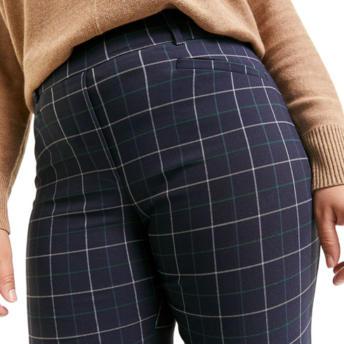 Reitmans Verona Blue Straight Plaid Pants The Iconic | 4 US