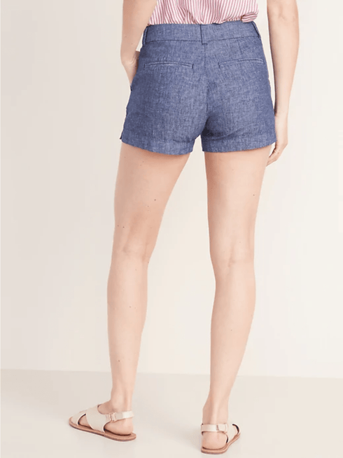 Old Navy Mid-Rise Everyday Linen-Blend Shorts for Women, Small - MGworld