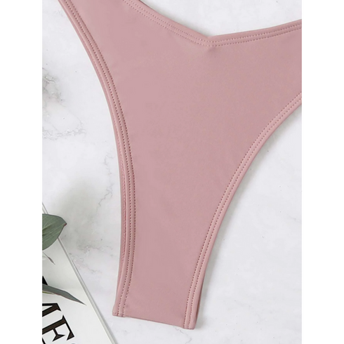 Shein Solid Underwire High Cut Bikini Swimsuit | XS