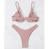 Shein Solid Underwire High Cut Bikini Swimsuit | XS