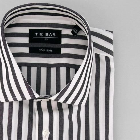 Tie Bar Men's Cabana Stripe Non-Iron Dress Shirt