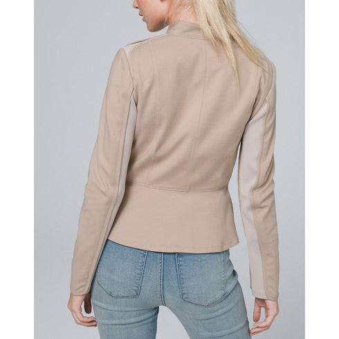 WHBM Cobblestone Zip-Front Utility Jacket | 8