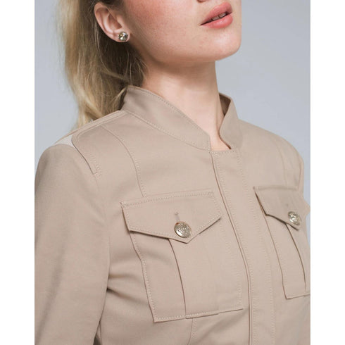 WHBM Cobblestone Zip-Front Utility Jacket | 8