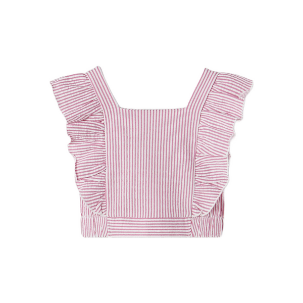 Zara Girls Pink Striped Rustic Crop Top | 11 - 12 Years