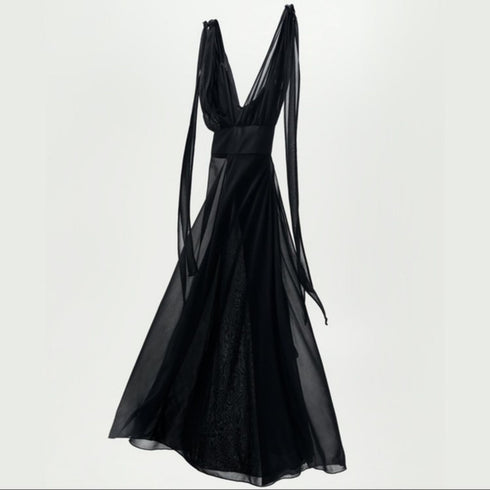 Zara Women's Black Tied Dress | MG Selections